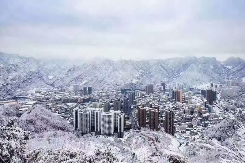 一场大雪 让城口县城美如童话世界